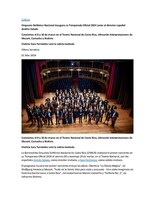 I concierto de la Temporada Oficial de la Orquesta Sinfónica Nacional 2024