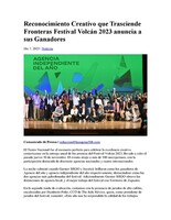 Premiación Festival Creativo Volcán 2023