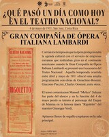 Cápsulas históricas 2022. Temporada de la Gran Compañía de Ópera Italiana Lambardi en el Teatro Nacional