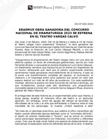 Erasmus 2024. Obra Ganadora del Concurso de Dramaturgia Inédita 2023