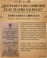 Cápsulas históricas 2022.  "Exposición de dibujo y serigrafía de Fernando Carballo", en la Galería José Luis López Escarré