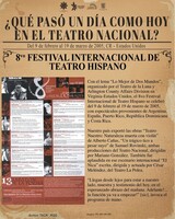 Cápsulas históricas 2022. "8vo Festival Internacional de Teatro Hispano", realizado en Estados Unidos.