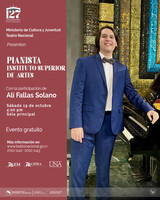 127 Aniversario Teatro Nacional. Pianista Alí Fallas Solano del Instituto Superior de Artes
