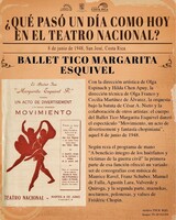 Cápsulas históricas 2022. "Movimiento, un acto de divertisement y fantasía chopiniana”, presenación del Ballet Tico Margarita Esquivel. Función 8 de junio de 1948