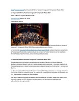 I concierto de la Temporada Oficial de la Orquesta Sinfónica Nacional 2024