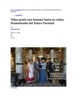 Visitas teatralizadas generales al Teatro Nacional 2023